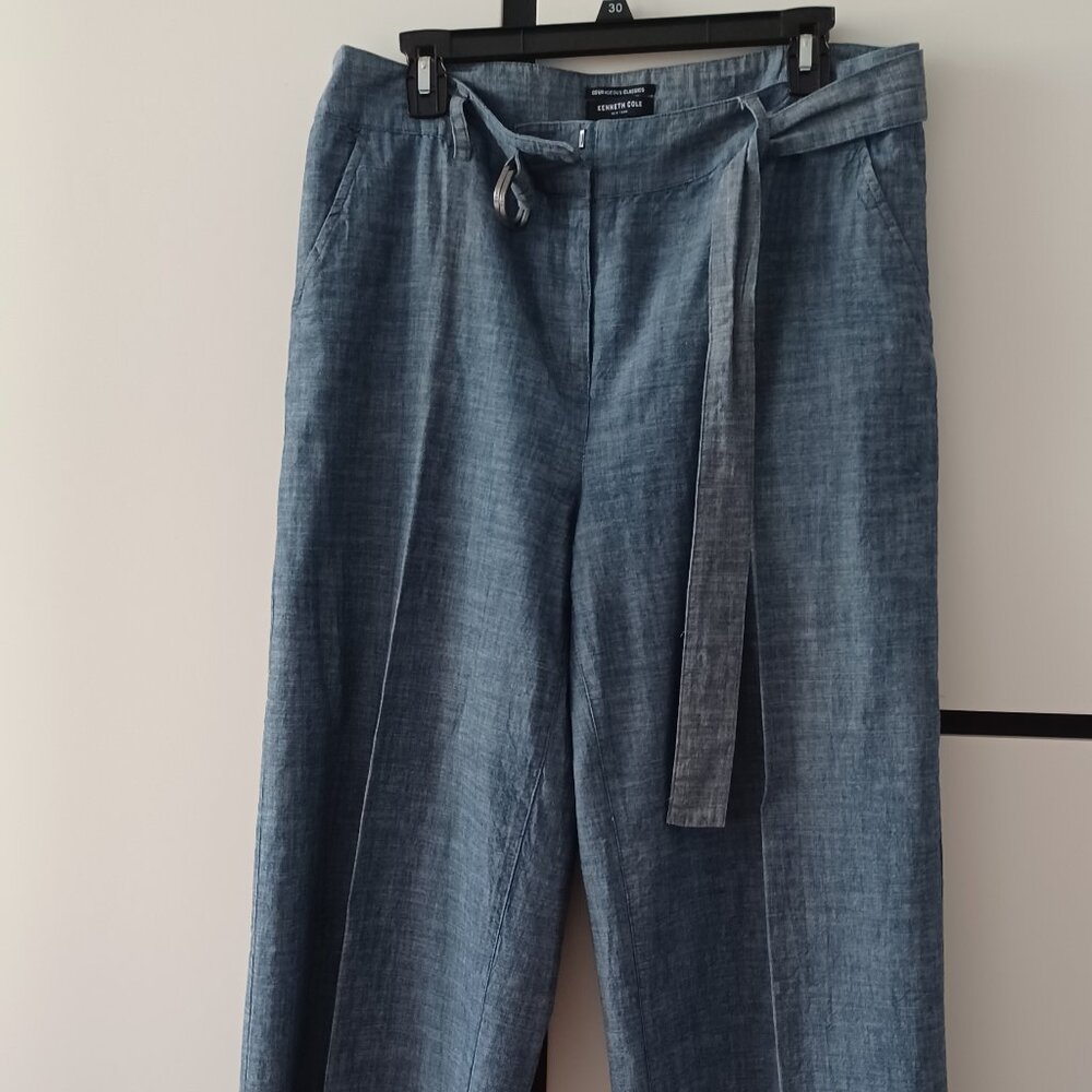 Kenneth Cole cotton gray women's cropped pants, size 10